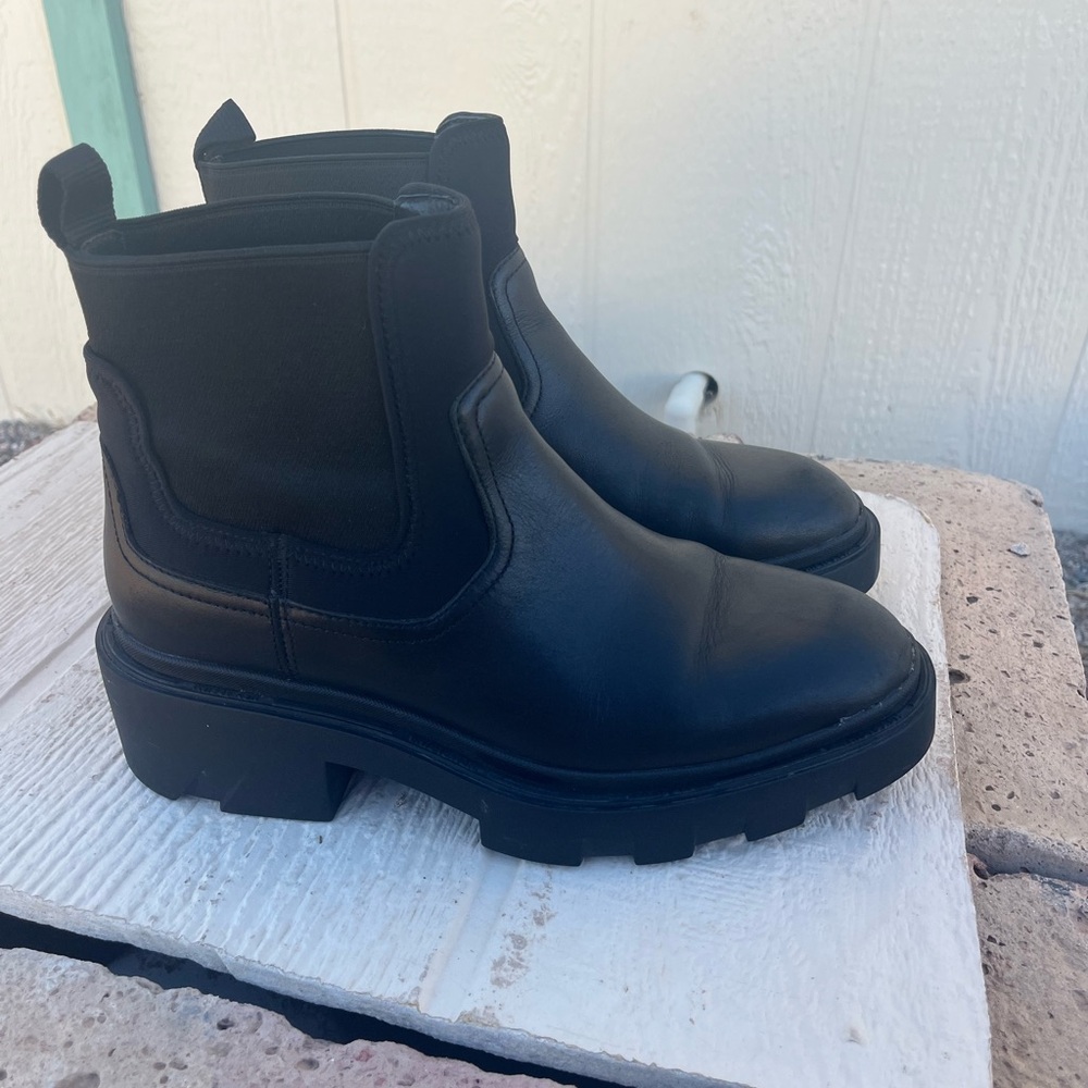 Ash Black Metro Mustang biker Boots in Black leather size EU 39